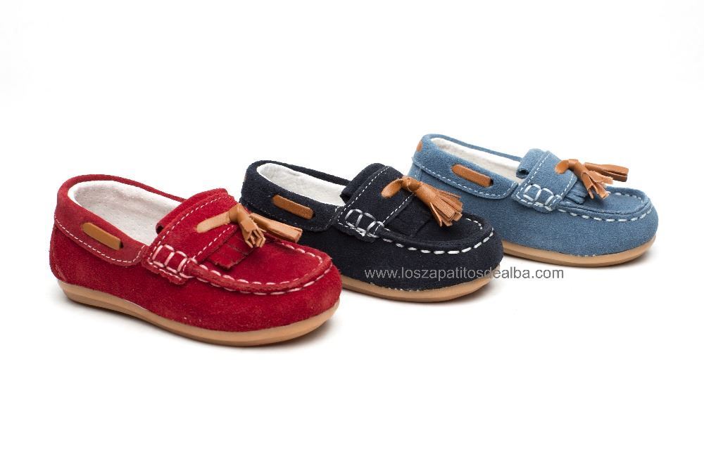 Agnes Gray malla reporte Comprar Mocasines Niño celeste flecos baratos|Zapatitos Alba