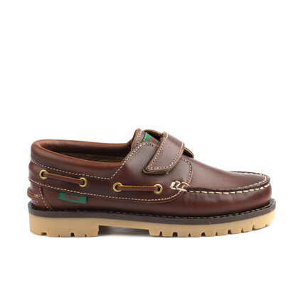 Comprar Nautico Niño Marron Velcro Sakut. Zapatos Colegiales Baratos