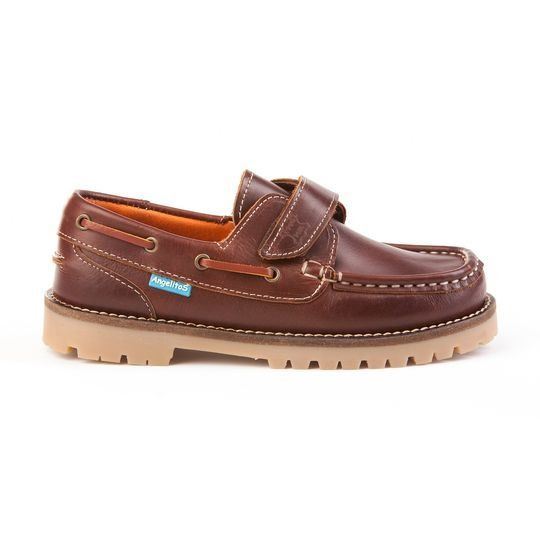 Víspera inalámbrico cada Comprar Nauticos Marrón Velcro Marca Angelitos【Al mejor precio】  ZapatitosDeAlba