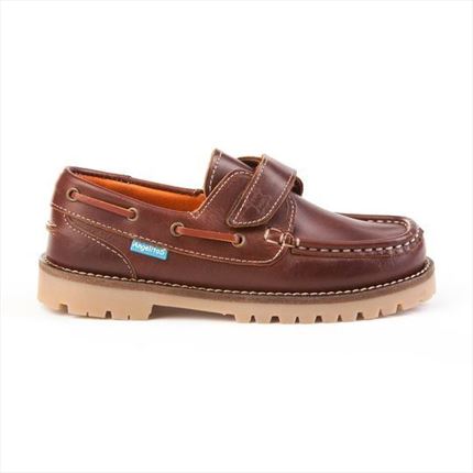 Comprar Nauticos Marrón Velcro Marca Angelitos【Al mejor precio】 ZapatitosDeAlba