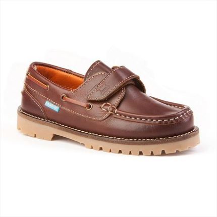 Comprar Nauticos Marrón Velcro Marca Angelitos【Al mejor precio】 ZapatitosDeAlba