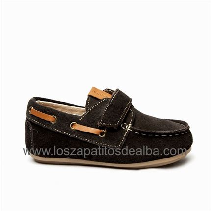 Comprar Náuticos Niño Marrón modelo velcro🥇  | ZapatitosDeAlba