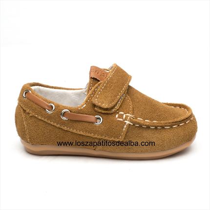 Comprar Náuticos Niño camel modelo velcro 🥇  | ZapatitosDeAlba