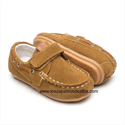 Comprar Náuticos Niño camel modelo velcro 🥇  | ZapatitosDeAlba