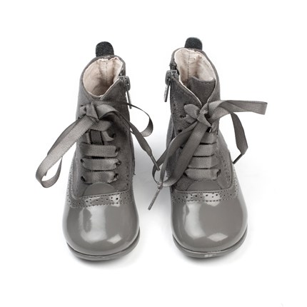 Pascualas niña gris combinadas  ▷baratos◁   ZapatitosDeAlba