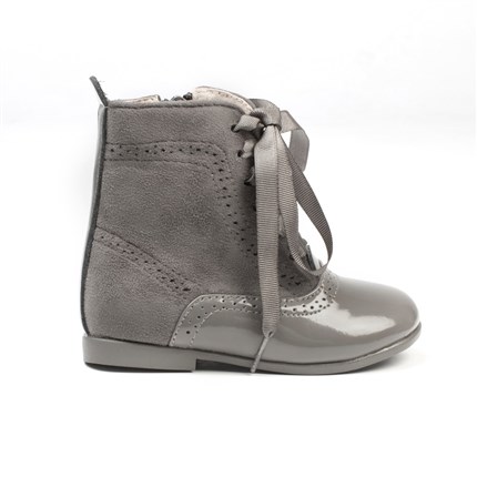 Pascualas niña gris combinadas  ▷baratos◁   ZapatitosDeAlba
