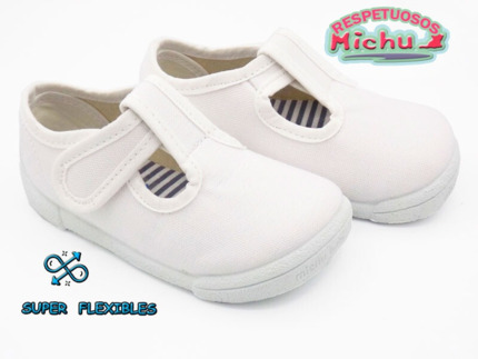 Pepito Bebé Lona Blanco Respetuoso | Zapato Flexible y Transpirable para Primeros Pasos