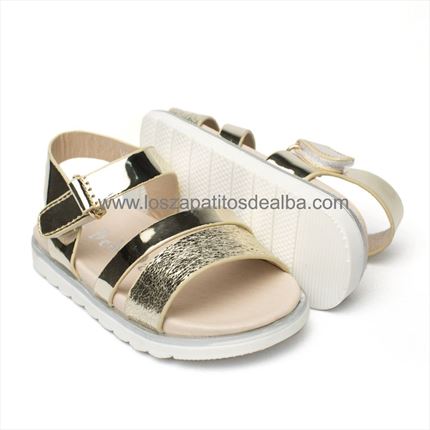 Comprar Sandalia Niña Dorado Tiras Jessica 【Al mejor precio】