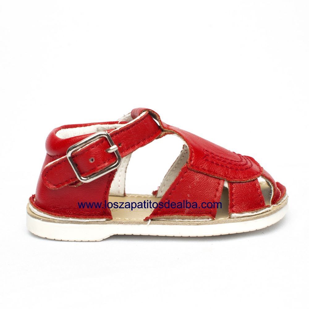 Sandalias bebe ninos color rojo, fabricadas en piel desde 9.95 euros. Más modelos de zapatos para bebés tienda online.