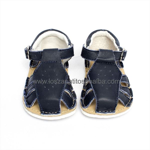 Sandalias Bebés Azul Marino Modelo Cangrejeras Troquelados (2)