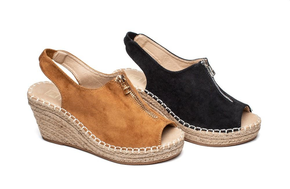 Comprar Sandalias Cuña Esparto Camel. Cuñas Esparto Baratas.