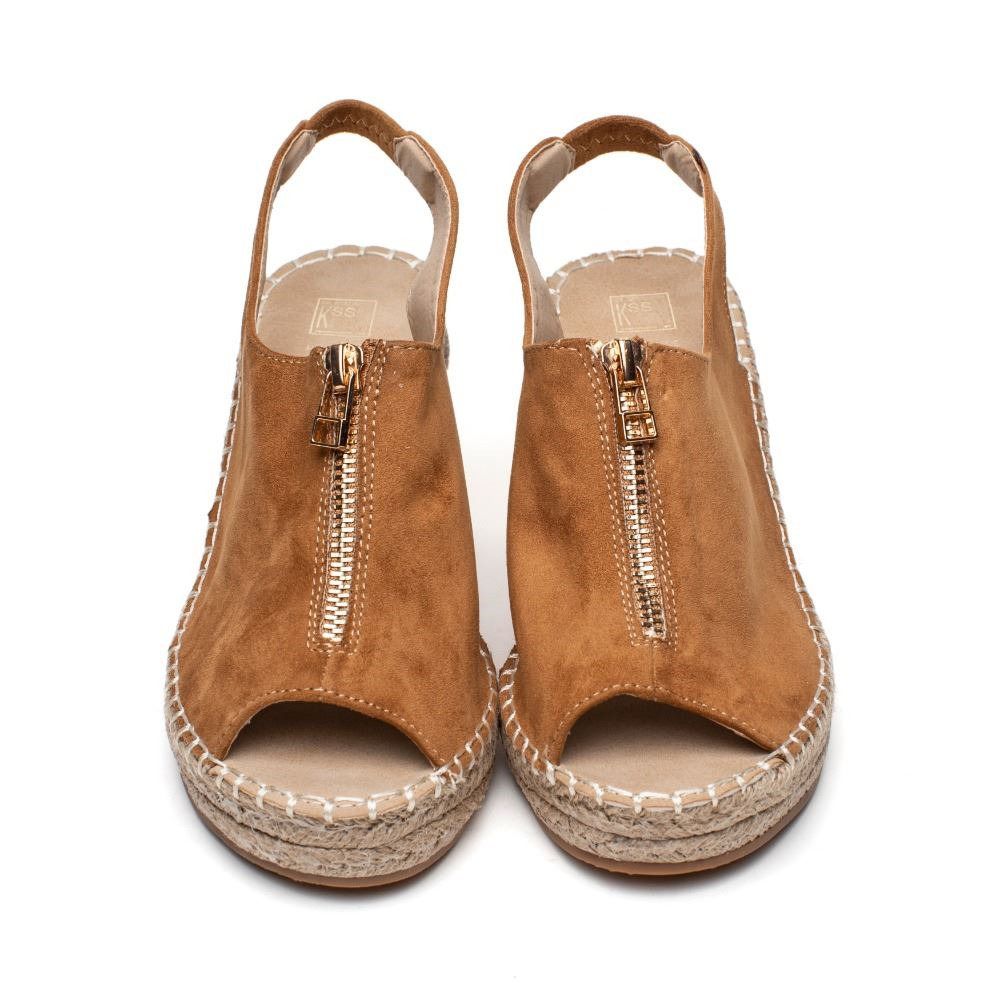 Comprar Sandalias Cuña Esparto Camel. Cuñas Esparto Baratas.