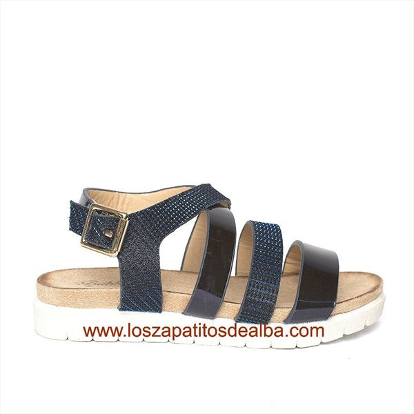 Sandalias Niña Azul marino Metalizada