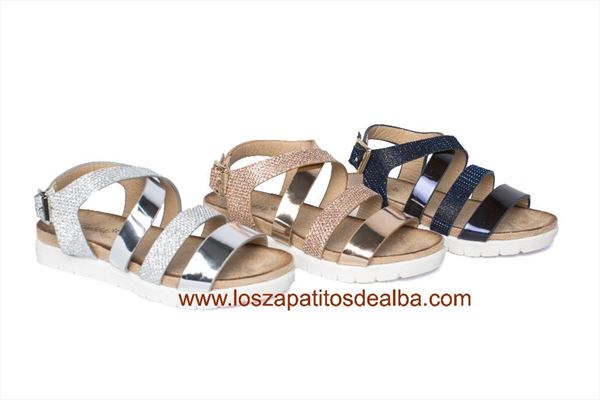 Sandalias Niña Azul marino Metalizada (1)