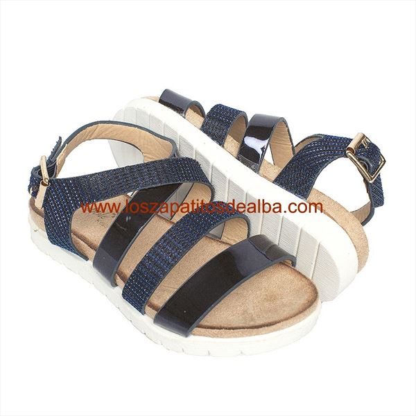 Sandalias Niña Azul marino Metalizada (3)