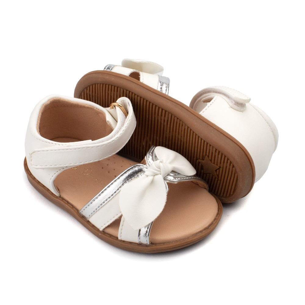 Sandalias Niña Blanca Lazo Primeros Pasos