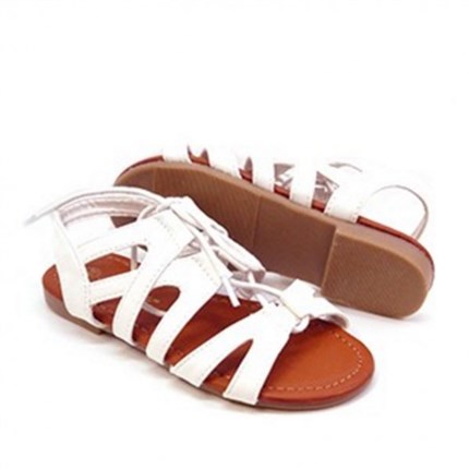Comprar Sandalias niña blanca modelo Romana【Al mejor precio】