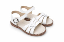Sandalias Niña Blanca Piel Flor