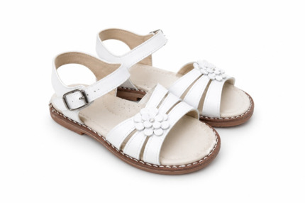 Comprar Sandalias Niña Blanca Flor. Hechas En Spain 🥇