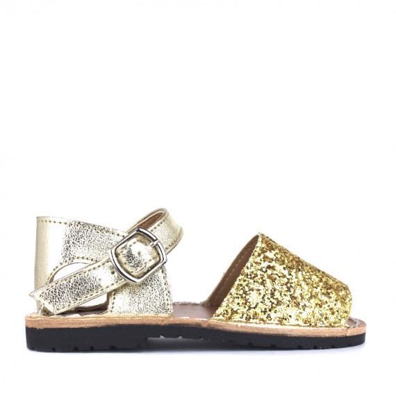 Sandalias Ni a Doradas Modelo Menorquinas Glitter baratos