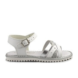 Comprar Sandalias Niña Blancas y Plata. Sandalias Niña Piel Baratas