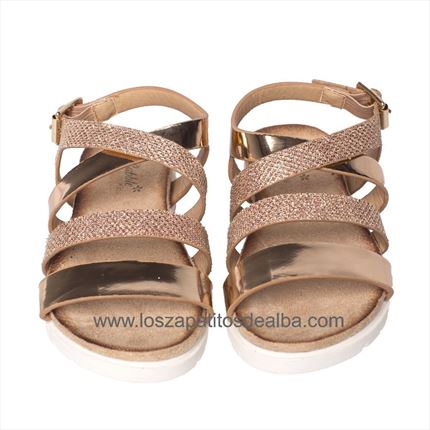 Sandalias Niña Rosa Champagne Metalizada  ▷baratos◁