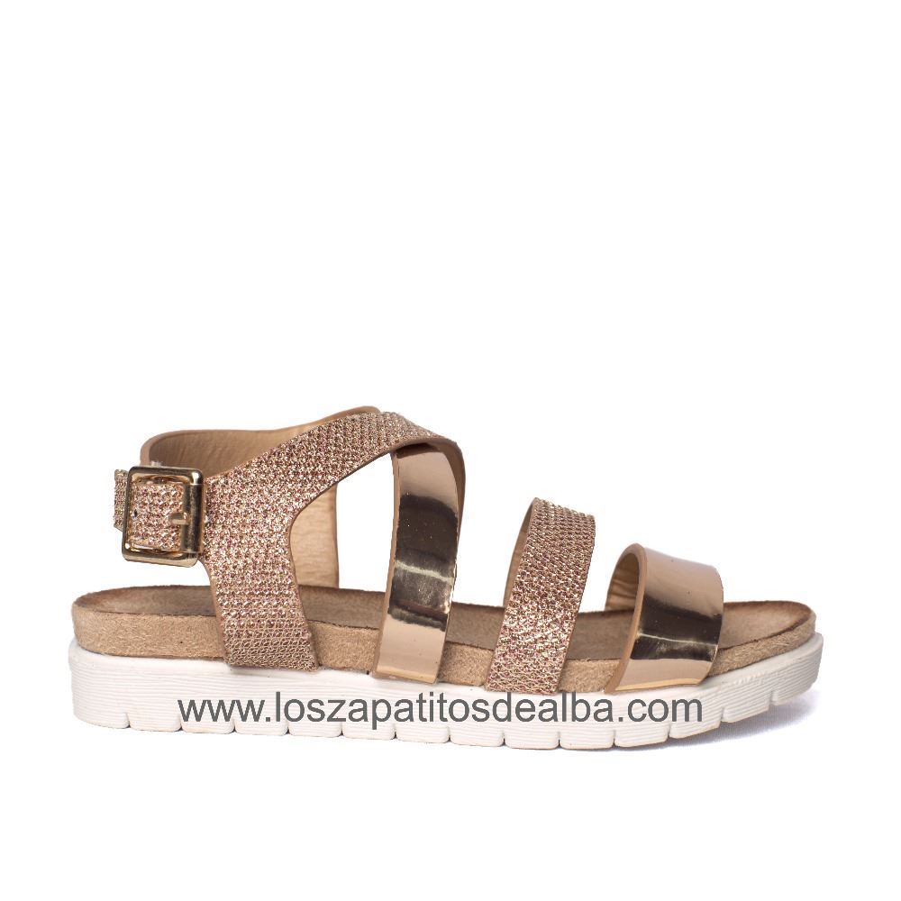 Sandalias Niña Rosa Metalizada ▷baratos◁