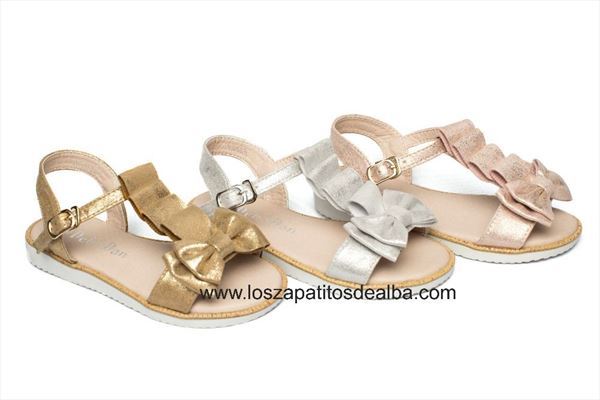 Sandalias Niña Dorado Modelo Carolina (3)