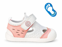 Sandalias Primeros Pasos Bebe Nina Blanca con Velcro