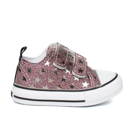 Comprar Zapatilla Lona Niña Velcro Rosa Modelo Estrella