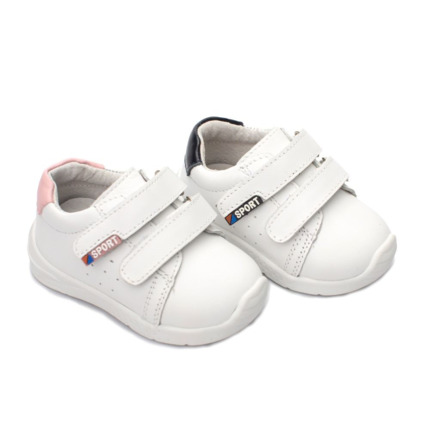 Zapatillas Deportivas Bebe Niño Blanca Con Velcro Modelo Sport