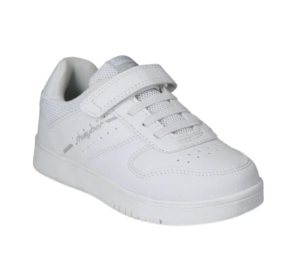 Zapatillas Deportivas Blancas Con Velcro Colegial