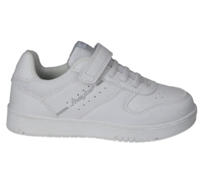 Zapatillas Deportivas Blancas Con Velcro Colegial