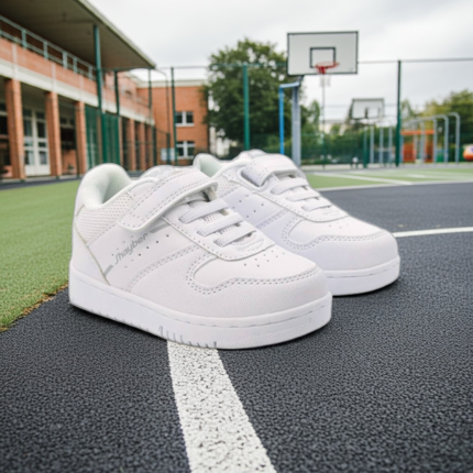 Zapatillas Deportivas Colegiales Blanca con Velcro JHAYBER