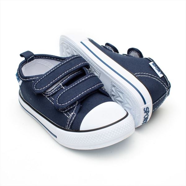 Zapatillas Lona NIño Azul Marino con velcro modelo Sport (3)