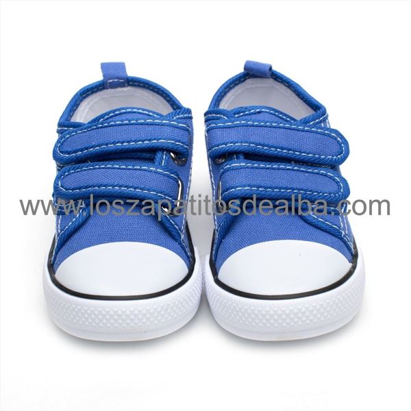 Zapatillas Lona Niño Azules con velcro modelo Sport (2)