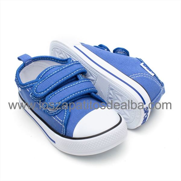 Zapatillas Lona Niño Azules con velcro modelo Sport (3)