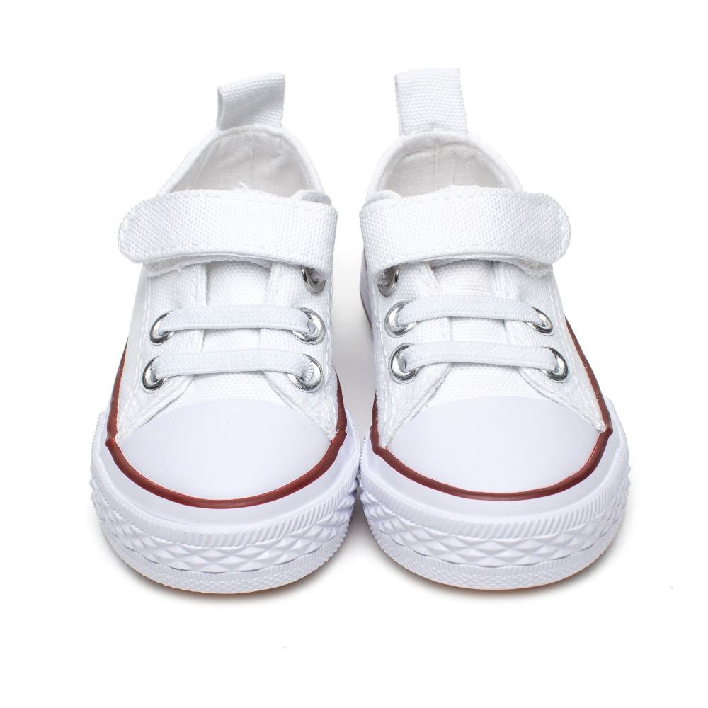 Zapatillas Lona Blancas con velcro modelo ✓ chulos