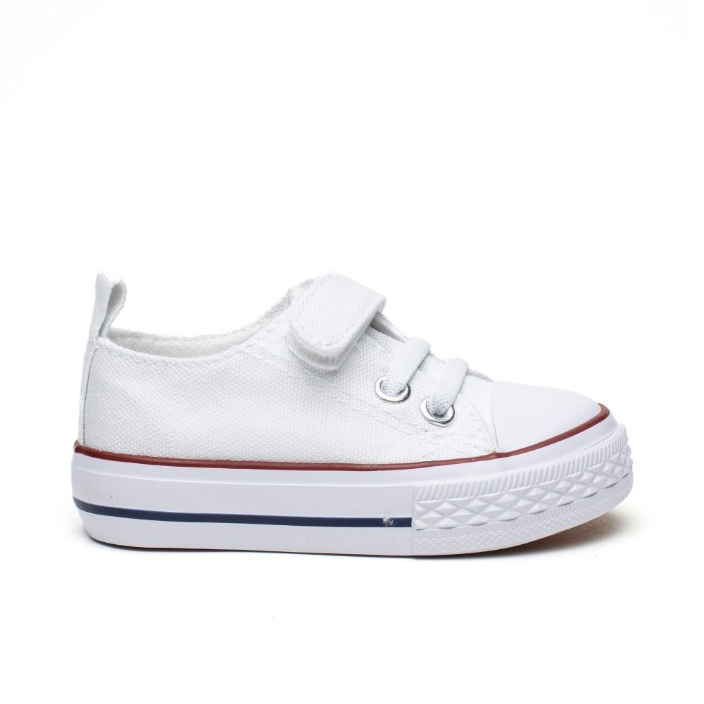 Zapatillas Lona Blancas con velcro modelo ✓ chulos