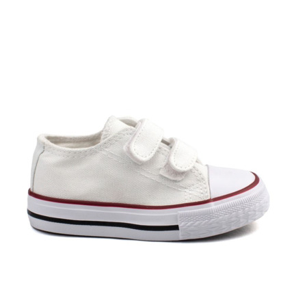 Comprar Zapatillas Lona Niña Blanca Con Velcro 🥇Lonas Baratas 🔥