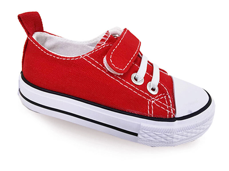 Comprar Zapatillas Lona Roja Con velcros. Lonas Baratas