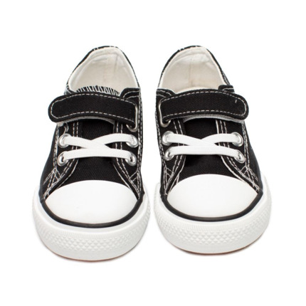 Comprar Zapatillas Lona Niño Negras Con Velcro. Lonas Niños 🔥