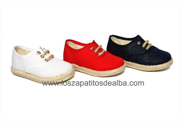 Zapatillas Lona Niño Roja Modelo Blucher (3)