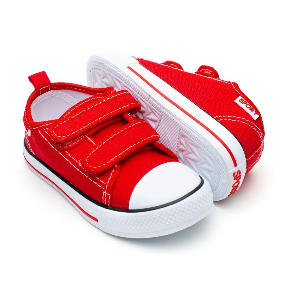 Zapatillas de Lona Rojas para Niños con Puntera