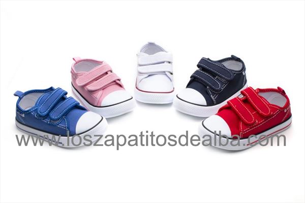 Zapatillas Lona Rosa con velcro modelo Sport (5)