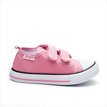 Zapatillas Lona Niña Rosa con velcro modelo Sport