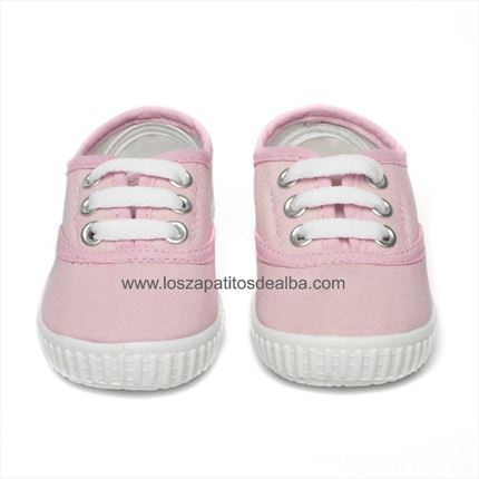 Comprar Zapatillas Lona rosa básica 🥇  | ZapatitosDeAlba