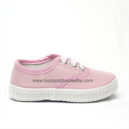 Comprar Zapatillas Lona rosa básica 🥇  | ZapatitosDeAlba