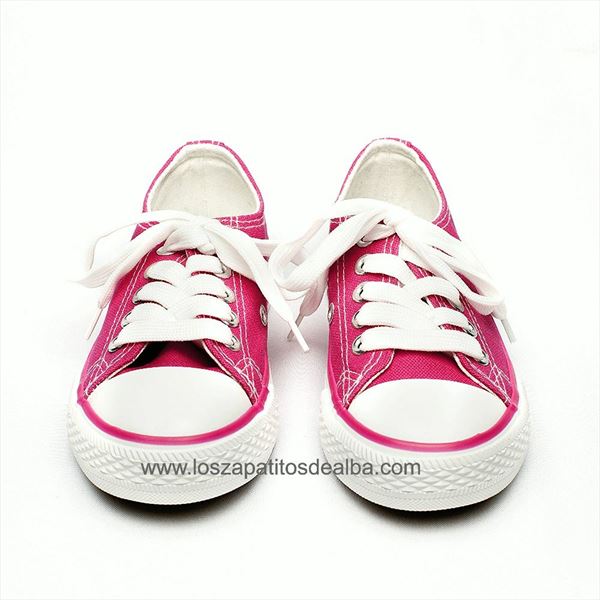 Zapatillas lona rosa Fuscia estilo Converse (1)