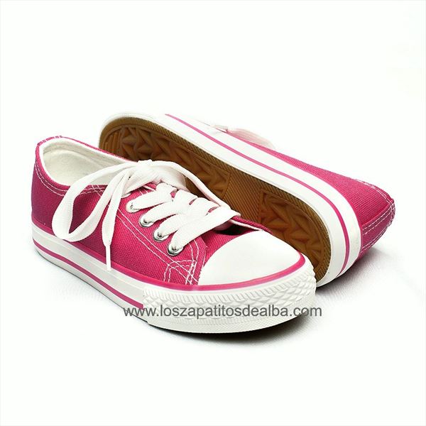 Zapatillas lona rosa Fuscia estilo Converse (2)